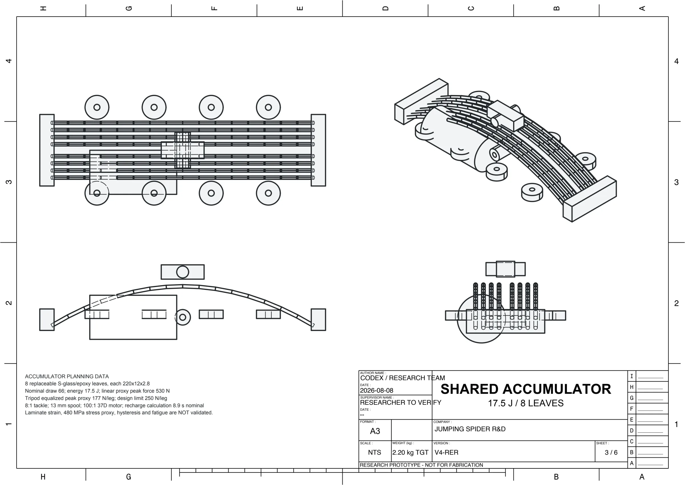 Jumping Spider V4 shared compound-bow energy accumulator research drawing.