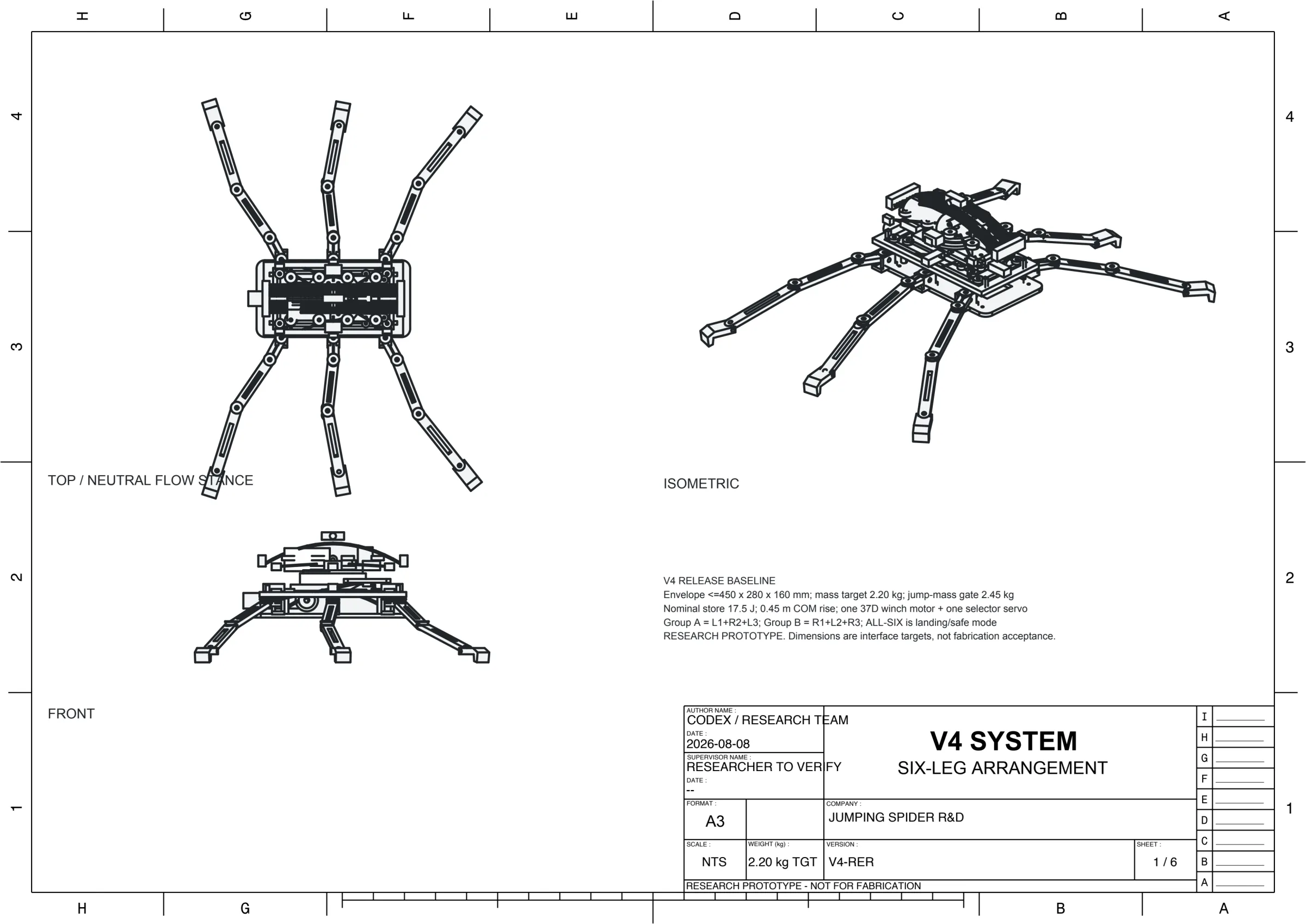 Jumping Spider V4 engineering system layout.